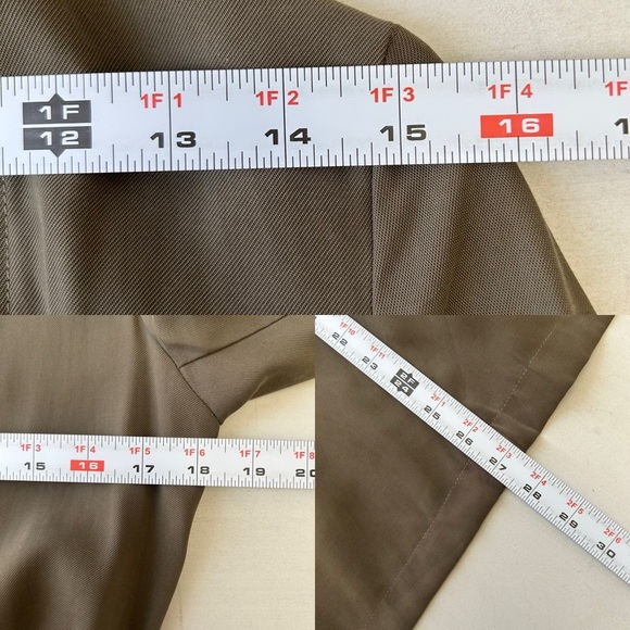 Zara Women's Olive Green Waterfall Open Front Draped Jacket Blazer Size Small - Picture 11 of 16